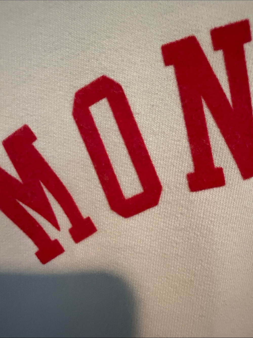 Gap Mon Chéri French Script Sweatshirt - White with Red Lettering - Picture 3 of 5